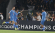 Carlos Rotondi #29, Ignacio Rivero #15, and Angel Sepulveda #9 of Cruz Azul celebrate duri...