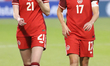 Gabrielle Carle #21 and Jessie Fleming #17 of Canada participate in the Women's Internatio...