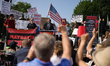 U.S. Representative Al Green (D-TX) speaks at a protest organized by We Are the Flood and...