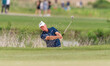 Steve Stricker hits a shot from the bunker on hole 7 during round 1 of The American Family...
