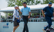 Stewart Cink looks back at the green on hole 16 during round 1 of The American Family Insu...