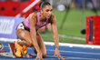 Lina Nielsen (GBR) competes in the Women's 400m Hurdles during the IAAF Wanda Diamond Leag...