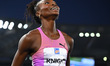 Andrenette Knight (JAM) competes in the Women's 400m Hurdles during the IAAF Wanda Diamond...
