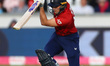 Jacob Bethell bats during the 1st Vitality IT20 match between England and West Indies at t...