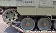 A Leopard 2E battle tank, belonging to the Spanish Army, is equipped with a 120 mm cannon...