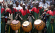 Traditional drummers entertain the audience during the Ilorin Emirate Durbar 2025 at the K...