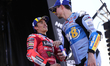 Marc Marquez (93) of Spain and Ducati Lenovo Team and Alex Marquez (73) of Spain and BK8 G...