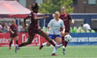Esther Okoronkwo #23 of AFC Toronto is pressured by Emma Regan #8 of Ottawa Rapid FC durin...