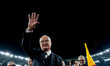 Claudio Ranieri head coach of AS Roma greets Roma fans with a farewell tour of the pitch a...