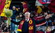 Claudio Ranieri head coach of AS Roma greets Roma fans with a farewell tour of the pitch a...