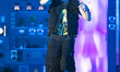 Italian rapper Marracash, also known as Fabio Bartolo Rizzo, performs live at Stadio Diego...