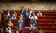 Francois Piquemal, a French MP deputy of the group La France Insoumise (LFI), speaks at th...