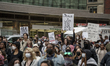 Hundreds of people gather in Boston, Massachusetts, on June 10 to defend immigrants and pr...
