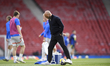 Iceland coach Arnar Gunnlaugsson is in action during an International Friendly match betwe...