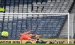 John Souttar of Scotland scores his side's first goal during an International Friendly mat...