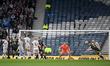 John Souttar of Scotland scores his side's first goal during an International Friendly mat...