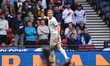 Andri Gudjohnsen celebrates after scoring his side's first goal during an International Fr...