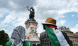 This photograph shows the statue of liberty of the Monument de la Republique with the Pale...