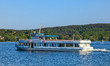 The passenger ship Bernried of the Bayerische Seenschifffahrt operates on Lake Starnberg i...