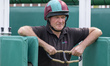 A stall handler awaits the arrival of the horses at Redcar Racecourse in Redcar, North Yor...