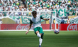 Agustin Giay of Palmeiras battles for possession with Achraf Bencharki of Al Ahly during t...