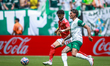 Richard Rios of Palmeiras battles for possession with Marawan Attia of Al Ahly during the...