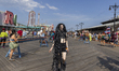 A costumed marcher participates in the Coney Island Annual Mermaid Parade in Brooklyn, New...