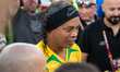 Ronaldinho plays during the Ronaldinho Show, a friendly football match between legends of...
