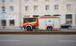 A fire truck speeds by in the Wola district in Warsaw, Poland on 24 June, 2025. 