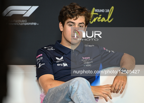 MONTREAL, CANADA - JUNE 12: Franco Colapinto of Argentina and the Alpine F1 Team is seen during the press conference on preview day for the...