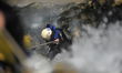 Canyoning sports Enthusiast playing on waterfall during 2nd National Canyoning Randezvous...