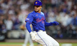 New York Mets' Juan Soto (22) advances to third base during the seventh inning of a baseba...
