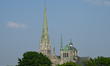 LONGUEUIL, CANADA - June 6:View of the towers of Longueuil Cathedral, in Longueuil, Quebe...