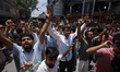 Nepali devotees take part in the annual Jagannath Rath Yatra in Kathmandu, Nepal, on June...