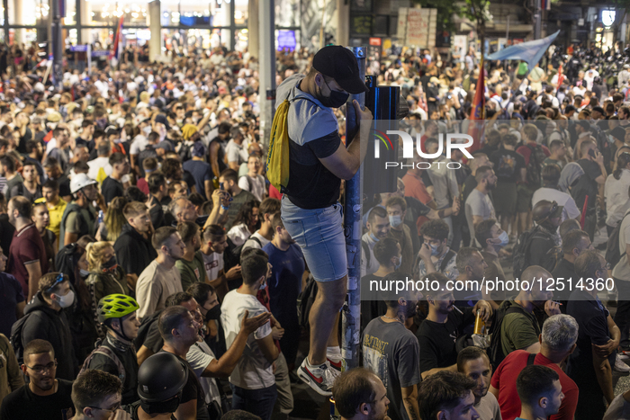 Clash Between Protesters And Gendarmerie In Belgrade