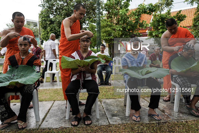 Mass Buddhist Monk Ordination Ceremony For Hill Tribe.