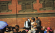 Father carried her daughter on his shoulder to observe religious ritual dance during 12 ye...