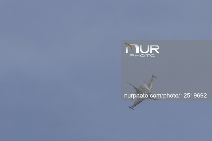 F-16 Fighter At A Flight Demonstration During Paris Air Show 2025