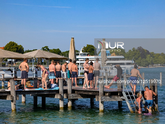 Cooling Off At Lake During Heat
