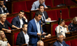 Julien Limongi, deputy of the Rassemblement National parliamentary group, speaks during th...