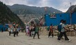 Hindu pilgrims arrive at Baltal Base Camp, where they spend the night before proceeding to...