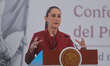 Mexican President Claudia Sheinbaum holds a press conference to present the Comprehensive...