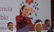 Mexican President Claudia Sheinbaum holds a press conference to present the Comprehensive...