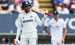 Shubman Gill of India celebrates making 150 runs during Day Two of the Second Rothesay Tes...
