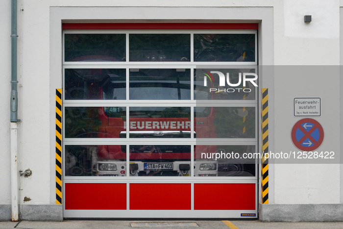 German Fire Brigade Station With Fire Brigade Vehicles