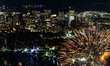 Boston 4th of July fireworks from a helicopter over the Charles River in Boston, MA, on Ju...