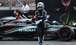 George Russell of Mercedes after qualifying ahead of the Formula 1 British Grand Prix at S...