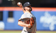 New York Yankees starting pitcher Carlos Rodon (55) throws a pitch during the third inning...