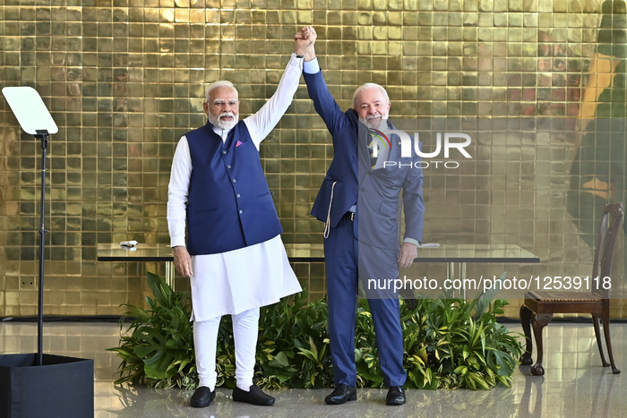 President Lula Receives Prime Minister Of The Republic Of India, Narendra Modi
