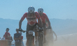 Cyclists compete in the CROSS-COUNTRY SHORT TRACK Men Elite during the UCI Mountain Bike W...